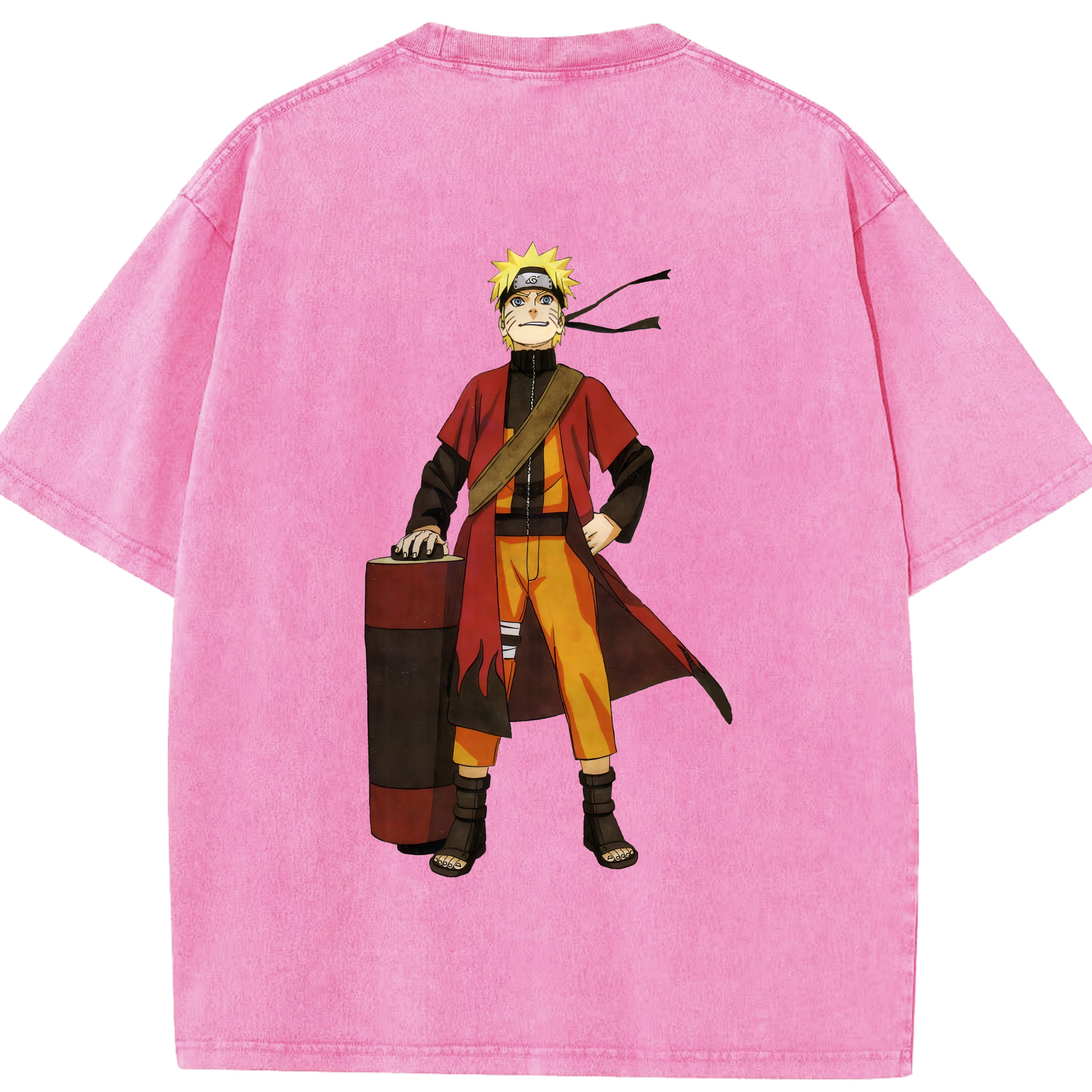 （画像用） NARUTO -ナルト- うずまき ナルト Uzumaki Naruto 綿100% ヴィンテージ風 半袖Tシャツ（背面プリント）